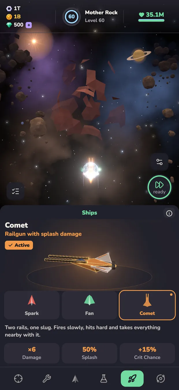 Ship selection with Spark, Fan and Comet